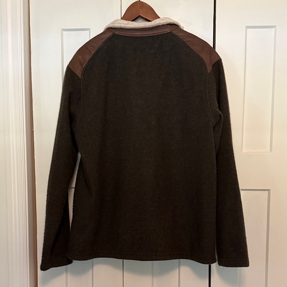 Men's Dark Brown Zip-Up Fleece Jacket - Picture 7 of 7